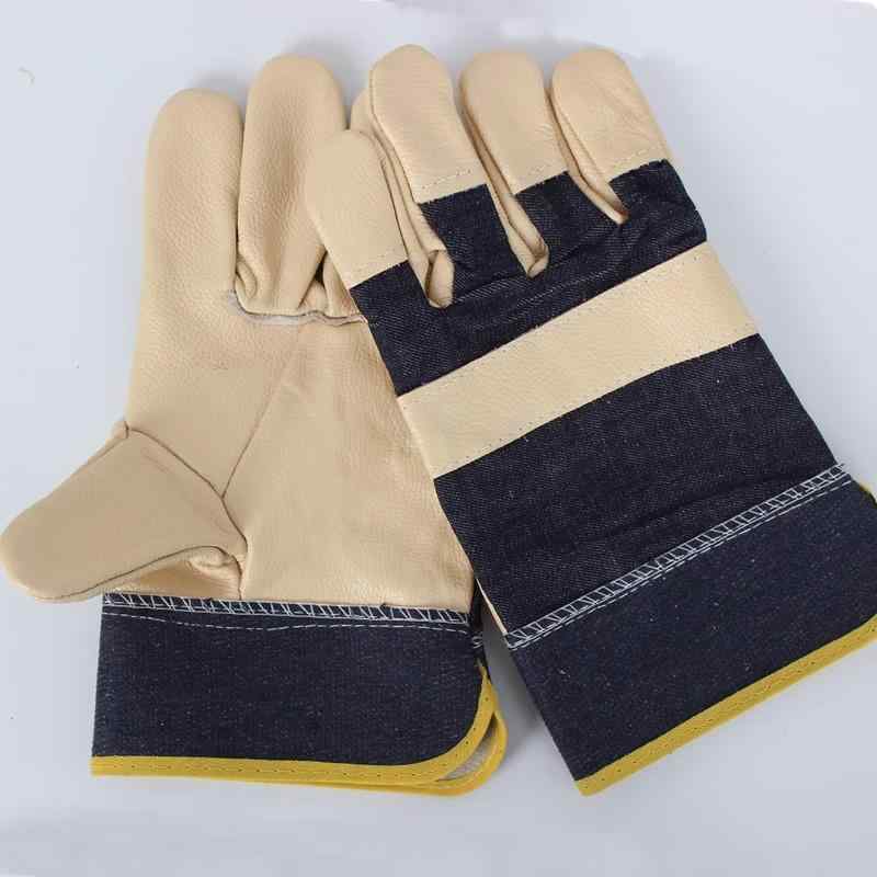 手袋 溶接 作業用 DIY プロ向け 耐熱 断熱 防炎 耐久性 牛革 本革 レザー ショート丈 ソフト 柔軟 保護 安全グローブ