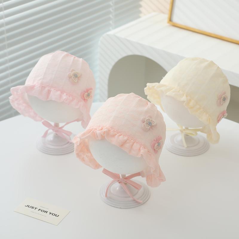 ハット ベビー UVカット 通気性 薄手 日よけ かわいい プリンセス リボン付き レー...