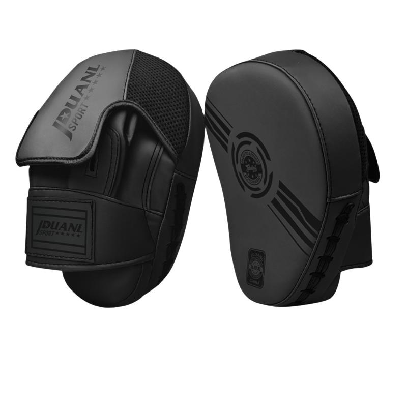 パンチングミット カーブ型 滑り止め加工 PUレザー ボクシング テコンドー 散打 ムエタイ 格闘技 武術 トレーニング 練習用 左右セット ブラック