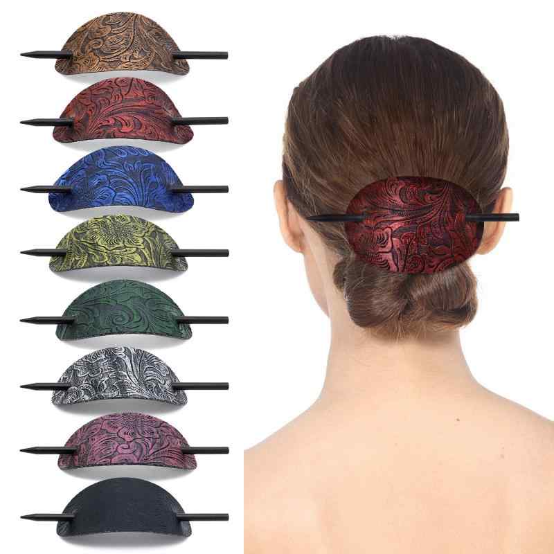 ヘアアクセサリー レザー 合皮 オーバル 楕円形 レトロ アンティーク ヴィンテージ 欧米風 古風 まとめ..