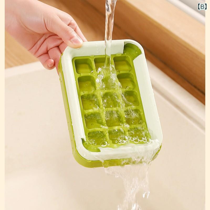 製氷ボックス 15マス プッシュ式 アイストレー 家庭用 氷取り出しやすい 簡単脱着 プラスチック製 モダン 選べる3色