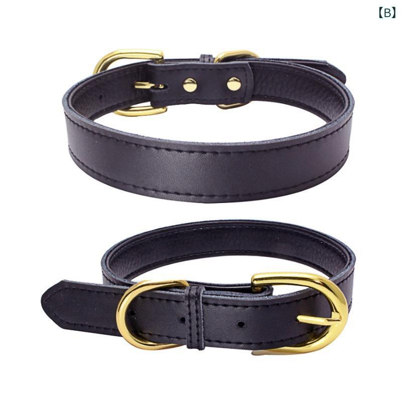 首輪 ペット用 本革 レザー 牛革 小型犬 中型犬 大型犬 猫用 犬用 愛犬 愛猫 ネームタグ 刻印 迷子札 IDタグ お散歩 お出かけ 普段使い おしゃれ シンプル ステッチデザイン ゴールド金具 シルバー金具 丈夫 耐久性 安全