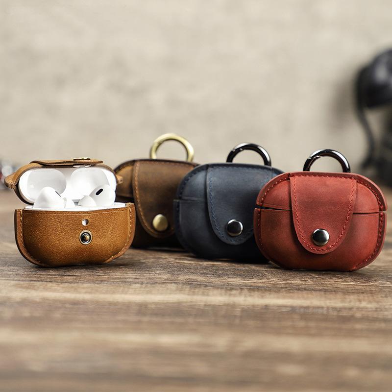 イヤホンケース AirPods Pro 2 本革 牛革 フルカバー ハンドメイド 手作り 柔軟 ソフトタイプ 上質 高級感 シンプル おしゃれ 衝撃吸収 保護