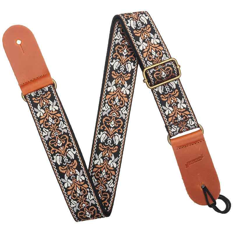 ウクレレストラップ 刺繍 デザイン ポリエステル レザー 長さ調整可能 肩紐 ショルダーベルト 楽器 アクセサリー 演奏 練習用 おしゃれ 多機能
