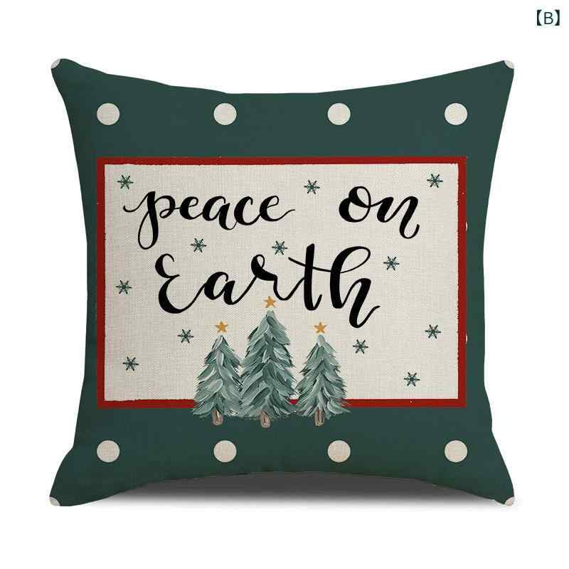 クッションカバー クリスマス アルファベット プリント リネン 45cm 四角 スクエア 枕カバー 部屋 装飾 ソファ 背当て インテリア 雑貨 おしゃれ 飾り secure-depo-11362589 セキュアデポ サンプル画像2