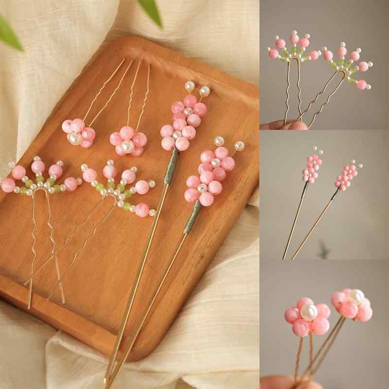 かんざし レディース かわいい 古風 漢服スタイル 新中華風 花飾り 小ぶり 日常使い 万能 髪留め 合金製 ヘアアクセサリー 春夏