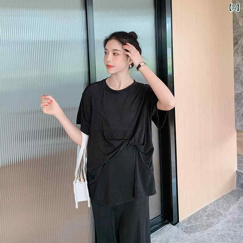 パジャマ レディース 妊婦 マタニティ ルームウェア 部屋着 接触冷感 薄手 半袖 長...