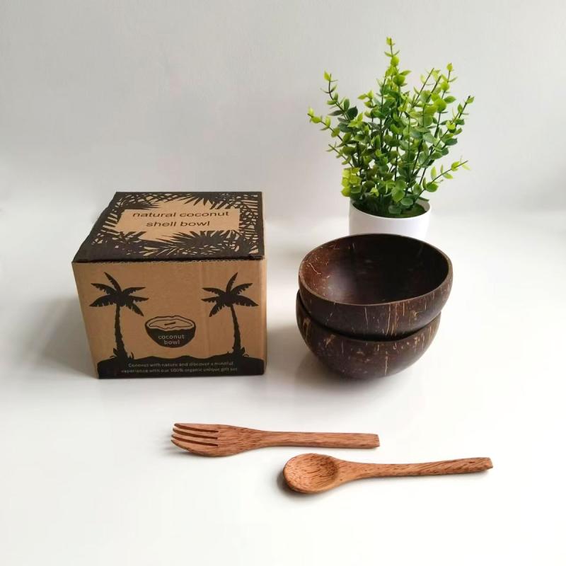 ボウル 天然ココナッツシェル ウッド製 ハンドメイド ヨーグルト サラダ シリアル デザート フルーツ 朝食 おしゃれ モダン ナチュラルな器