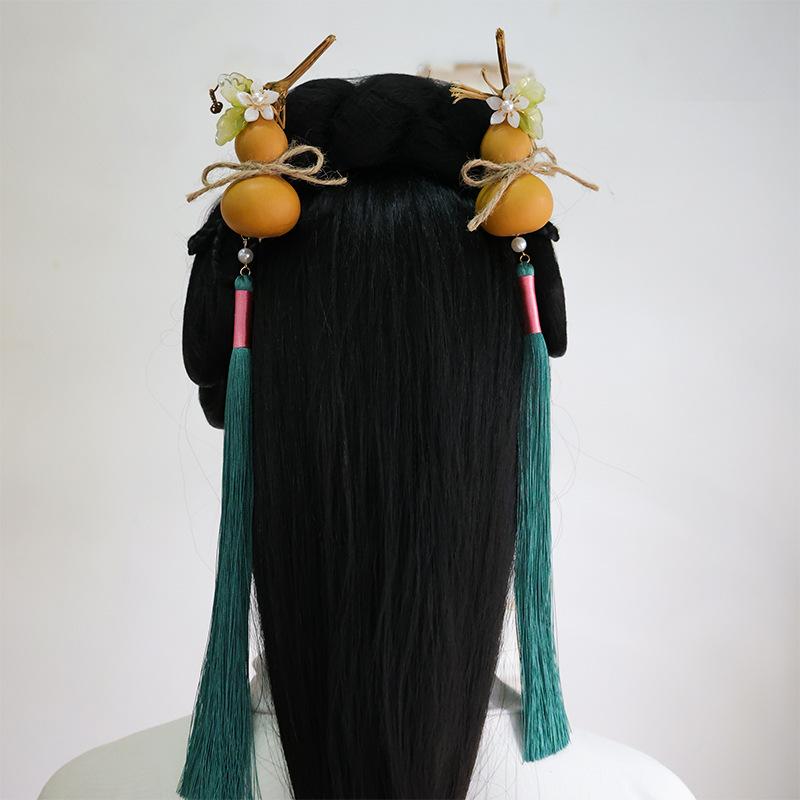 髪飾り レディース ひょうたん 高級感 古風 漢服 ヘアクリップ 髪留め 手作り ハンドメイド レトロ 宋 明時代 チャイナドレス 和装 着物 ヘアアレンジ 植物 花