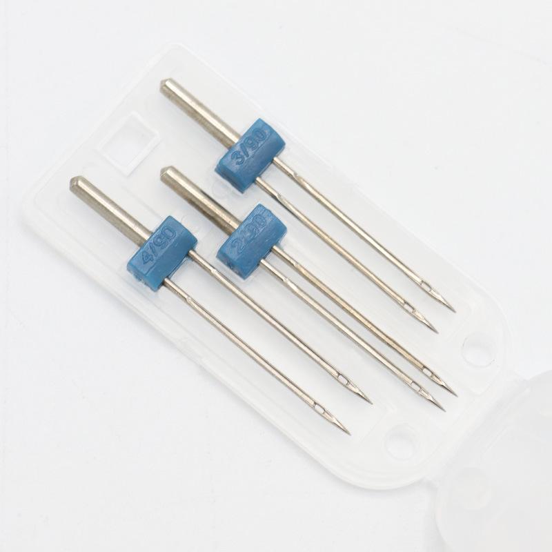 ミシン針 家庭用 二本針 ダブルニードル ツインニードル 2mm 3mm 4mm 替え針 縫製 ソーイング 手芸 洋裁 DIY 飾り縫い 多サイズ 初心者