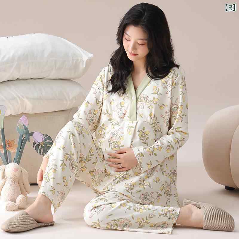 パジャマ レディース 授乳服 マタニティ ルームウェア カップ付き 長袖 トップス ...
