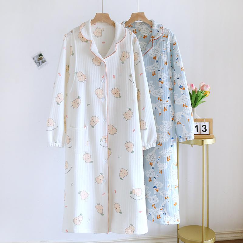 ・主な素材: 綿・カラー展開: 大鹅ブルー、鴨梨ホワイト・サイズ展開: L、XL
