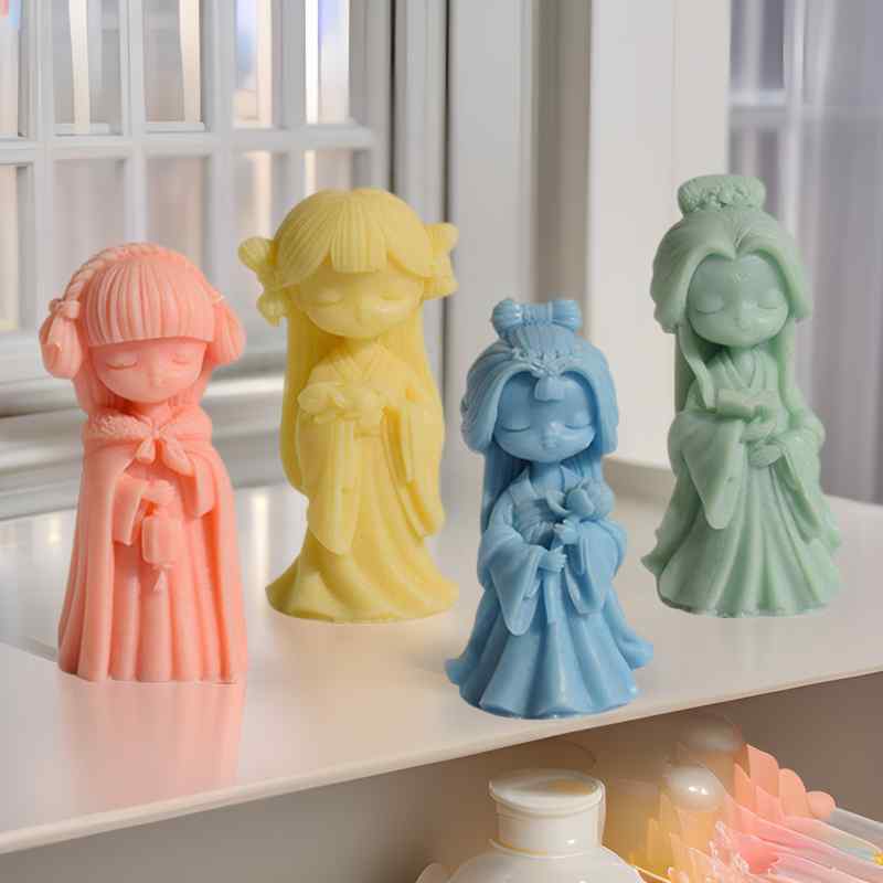 樂天商城 - シリコンモールド DIY 手作り 立体 少女 四大美人風 レジンクラフト 石膏オーナメント アロマキャンドル用 人形 置物 作成 型抜き