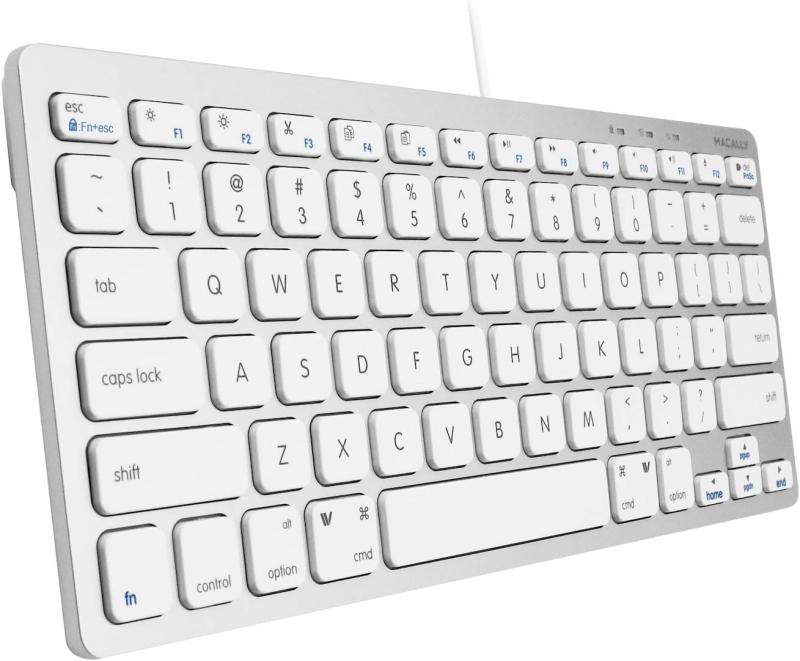 MACALLY mac キーボード 有線 コンパクト US配列 mac Windows対応 静音 シザースイッチ(パンタグラフ) フルサイズ 78キー 在宅勤務 テレワーク US配列 英語版