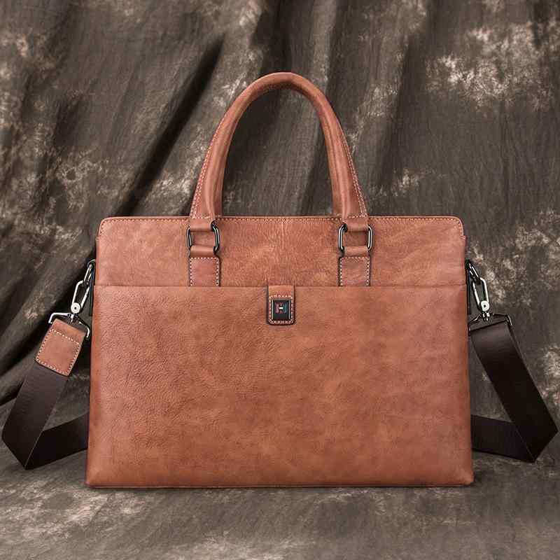 ビジネスバッグ メンズ トップグレインレザー ヴィンテージ風 レトロ 横型 ブリーフケース 書類鞄 ハンドバッグ 手提げ ショルダーバッグ 斜め掛け メッセンジャー 通勤 出張 大容量 A4収納