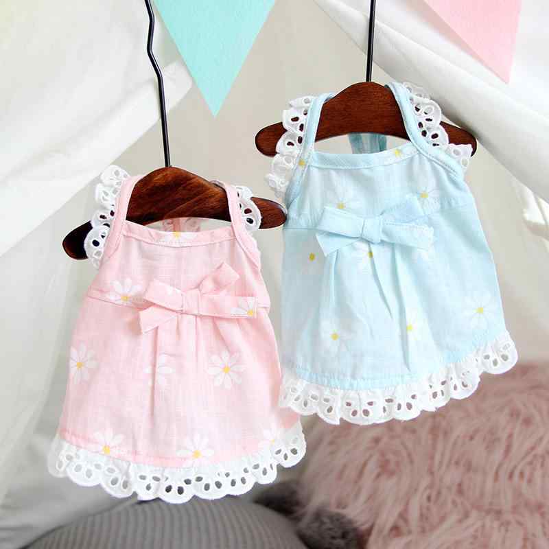 ドッグウェア 女の子 レース フリル ワンピース 花柄 ひまわり 小花柄 キャミソー...