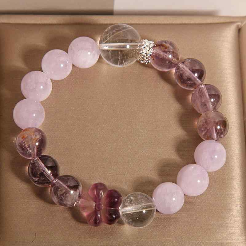 Other , Materials - ブレスレット レディース 天然石 紫水晶 花モチーフ 軽やか 繊細 華奢 ユニーク 高級感あふれる オリジナルデザイン ファッション アクセサリー ラッキーアイテム