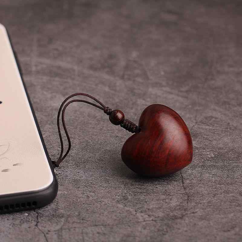 キーホルダー レディース ペア 檀木 サンダルウッド 木製 ハート ミニ かわいい 携帯ストラップ スマホストラップ キーリング キーチェーン バッグチャーム チャーム プレゼント ギフト 誕生日 記念日