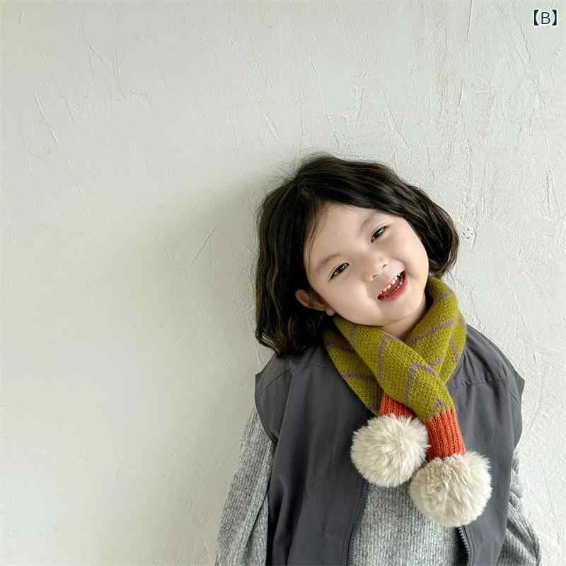 ネックウォーマー キッズ 子供用 秋冬 韓国ファッション ニット 厚手 二重 防風 保...