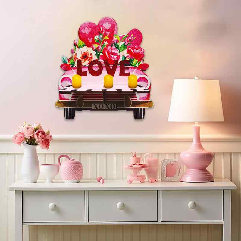 Other - ウォールシェルフ 木製 バレンタインデー リビング 玄関 寝室用 インテリアデコレーション 小物収納 おしゃれ かわいい 愛情 花車 モチーフ アメリカンカントリー風 壁掛け棚 ディスプレイ 飾り棚 クラフト ギフト プレゼント