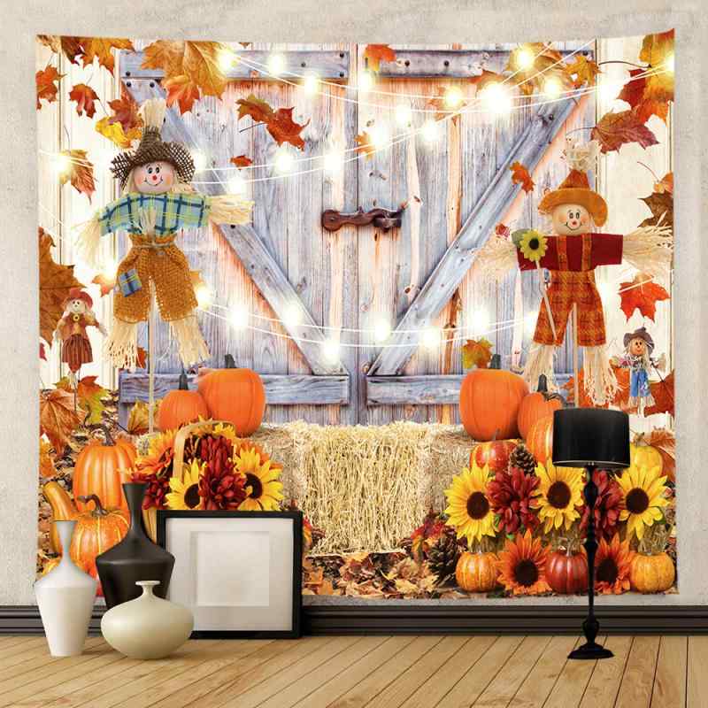 Rakuten - タペストリー ハロウィン 背景布 ウォールデコレーション おしゃれなインスタ風 部屋飾り 壁掛け ポリエステル製 北欧風 風景柄 リビング 寝室 子供部屋 インテリア