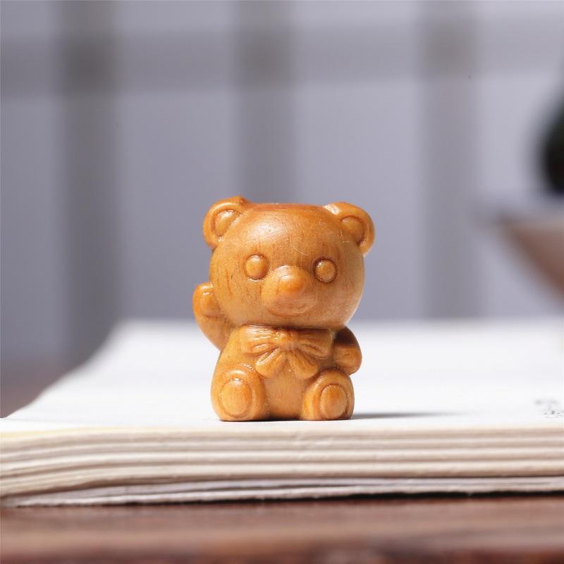 チャーム DIY ハンドメイド 手作り 白檀 サンダルウッド 木製 ウッド クマ ベア 蝶ネクタイ ボウタイ ネックレス ブレスレット キーホルダー バッグアクセサリー アクセサリーパーツ ペンダントトップ かわいい ミニチュア