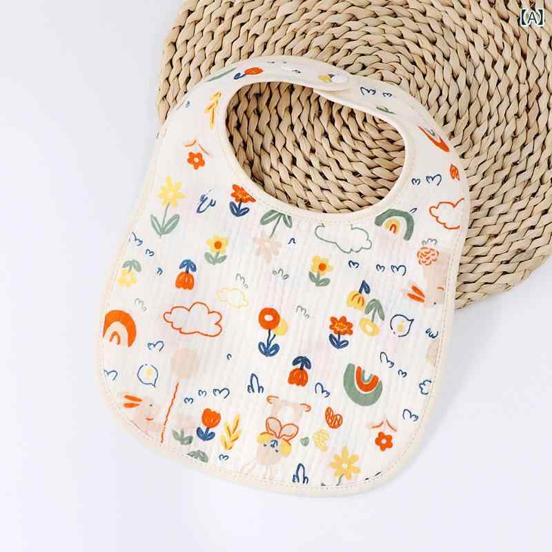 スタイ 6重ガーゼ 綿 吸水性抜群 吐き戻し防止 ベビー 新生児 幼児 男の子 女の子 離乳食 食事用 よだれかけ お食事エプロン 動物柄 かわいい キャラクター ビブ