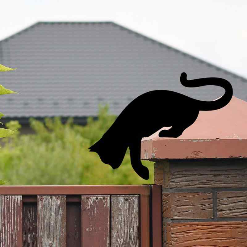 ガーデンオーナメント かわいい ネコ 猫モチーフ アイアン製 彫刻 モダン 丈夫な ...
