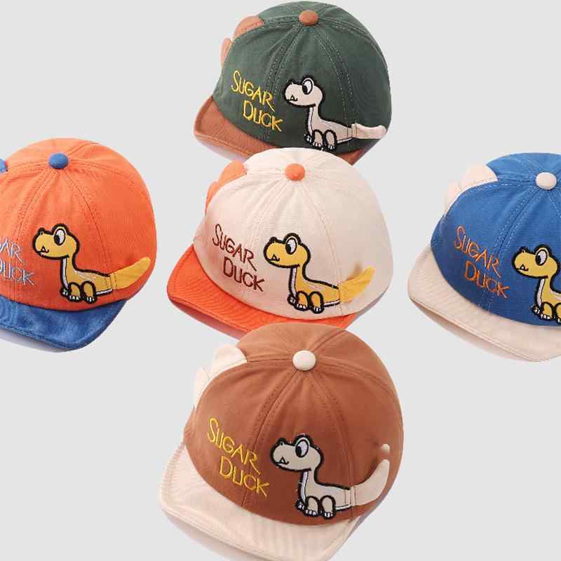 Hats - キャップ 男の子 女の子 ベビー 赤ちゃん カートゥーン 恐竜 かわいい UVカット 日よけ 通気性 アウトドア 外遊び 布製 綿 ポリエステル 刺繍 6ヶ月 1歳 2歳 春夏