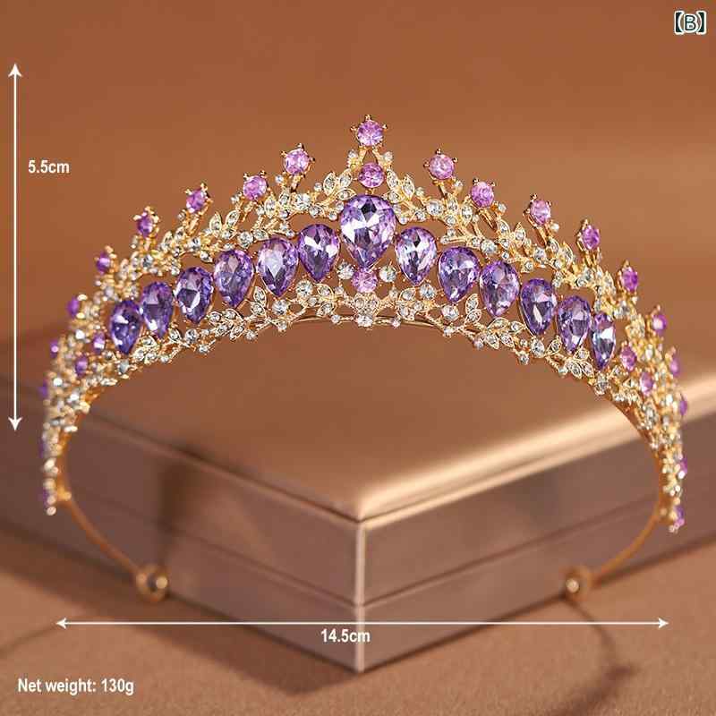 ヘッドドレス レディース ラインストーン シンプル 上品 華やか クラウン 電気メッキ加工 ブライダル 結婚式 花嫁 プリンセス 成人式 誕生日 パーティー 発表会 合金製 3