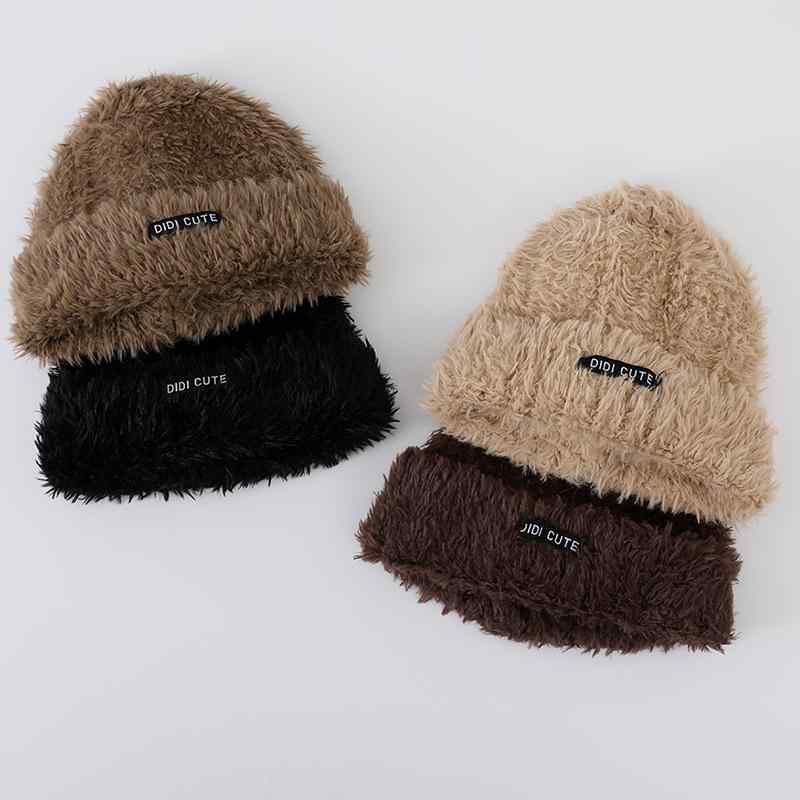 Cap - 帽子 ベビー キッズ かわいい 秋冬 韓国風 ニット帽 厚手 もこもこ 保温 防寒 無地 ポリエステル アルパカ混 2-6歳