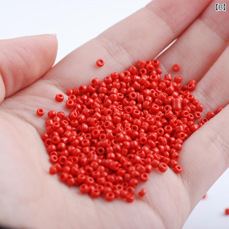 ビーズ DIY ハンドメイド アクセサリー パーツ ガラス製 3mm 小粒 円形 穴あき マカロンカラー カラフル タッセル フリンジ 装飾材料 3