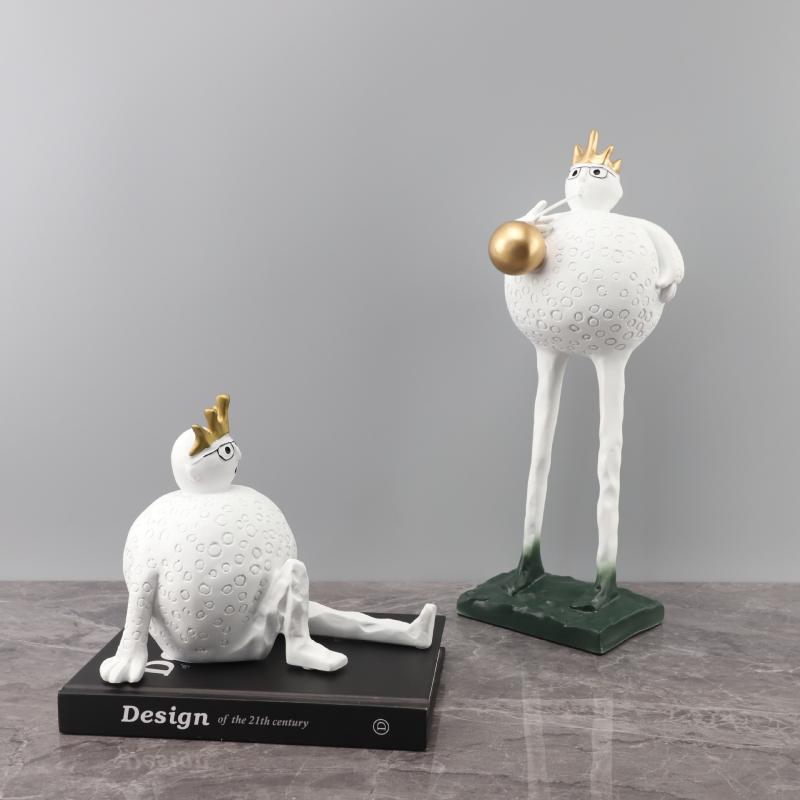 Other - 置物 モダン シンプル クラウン 王冠 シャボン玉 マスコット キャラクター 樹脂製 リビング 書斎 モデルルーム インテリア 雑貨 おしゃれ かわいい 装飾品