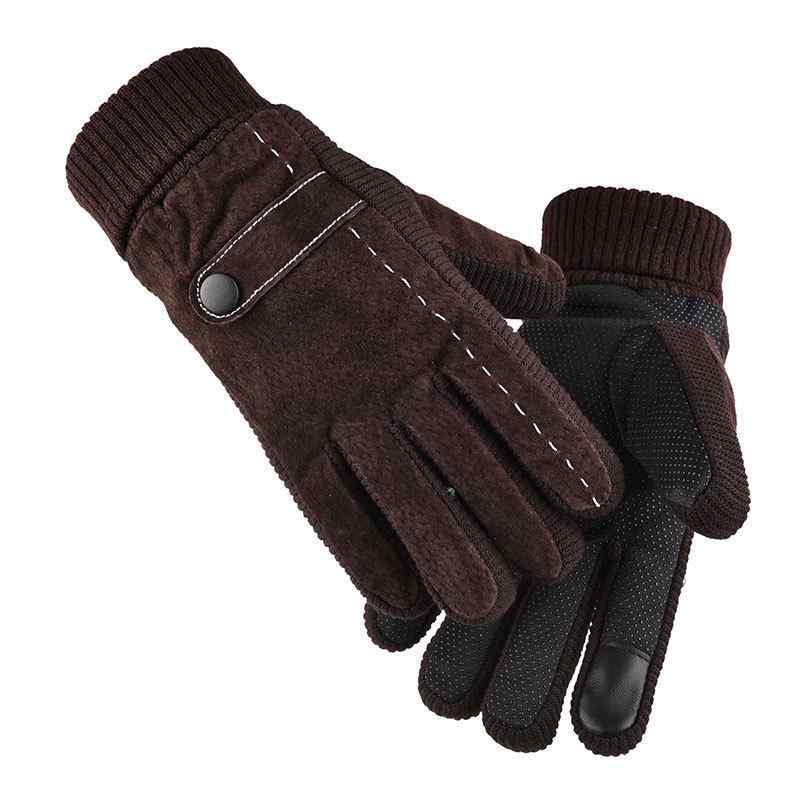 Gloves - 手袋 メンズ レディース 防水 防滑 スマホ対応 防寒 防風 厚手 裏起毛 豚革 アウトドア バイク 自転車 サイクル 運転 冬 5本指 グローブ