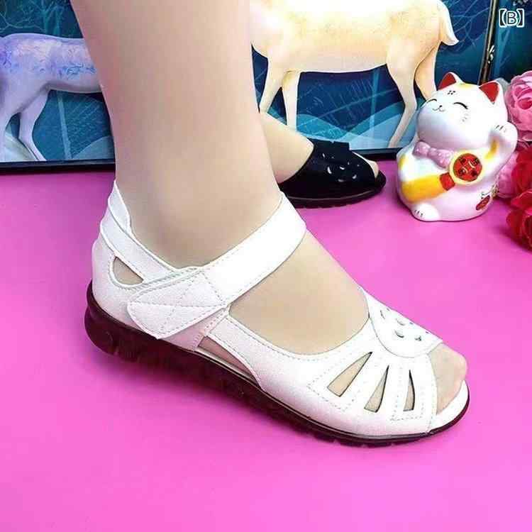 サンダル レディース ぺたんこ 春夏 軽量 滑り止め 柔らかい ゴム底 歩きやすい 痛くない オープントゥ ビーチサンダル ママ シニア フラット 婦人靴 カジュアル 通勤 secure-depo-11671254 セキュアデポ サンプル画像3