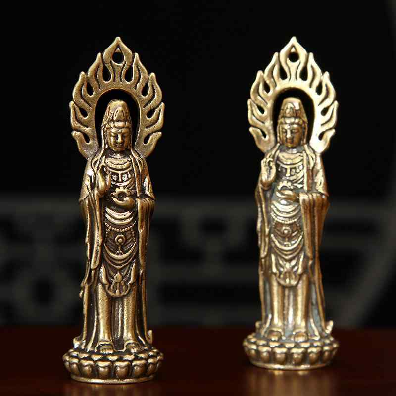 ・素材: 銅・ネット重量: 約30g・宗教: 仏教・カテゴリ: 銅製置物・仏像種類: 観世音菩薩