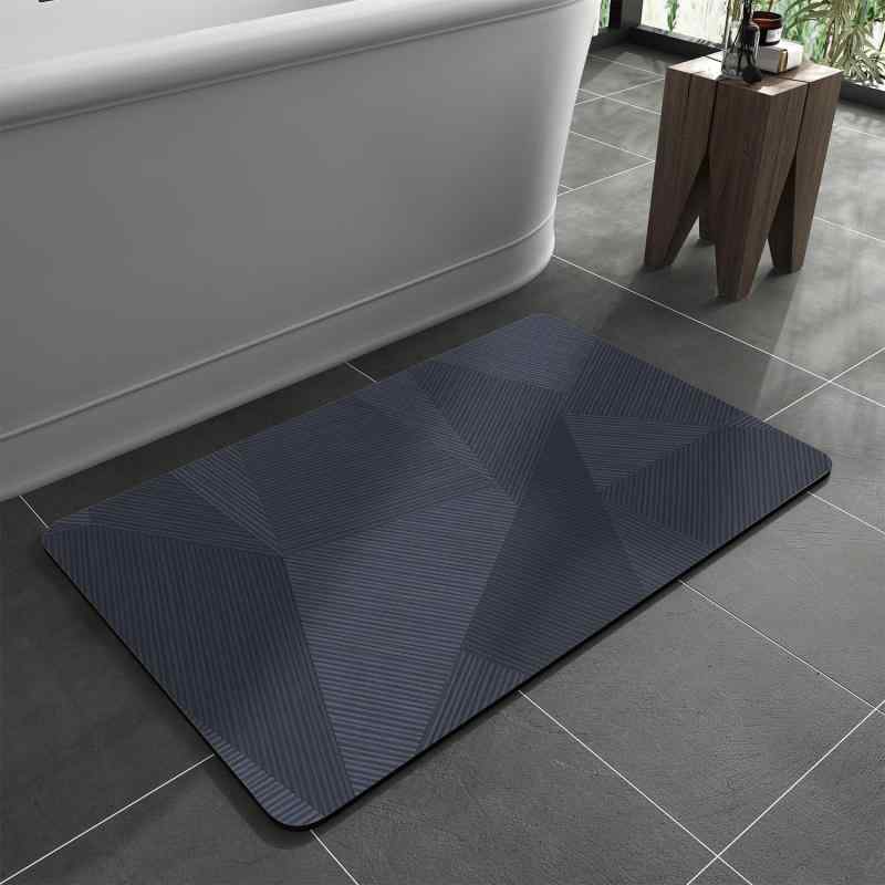 珪藻土マット 吸水 速乾 滑り止め 高級感 浴室 洗面所 玄関 キッチン ベランダ 業務用 お手入れ簡単 汚れにくい スクエア ストライプ柄
