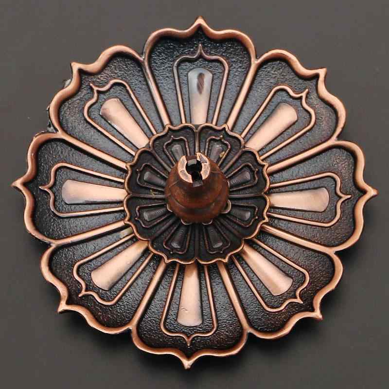 香炉 お香立て 多機能 三宝蓮花 線香立て インセンスホルダー 家庭用 茶室 和室 リビング 玄関 仏壇 禅 瞑想 癒し リラックス おしゃれ 合金製 紅銅色 金色 青銅色