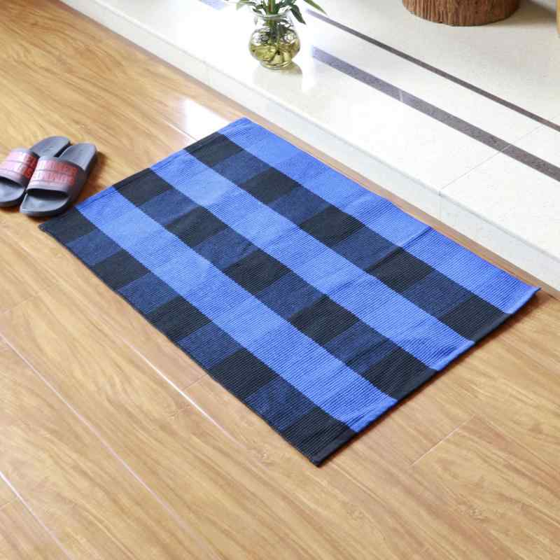 玄関マット フロアマット 滑り止め 北欧風 モダン シンプル ブルーブラック 青黒 ...