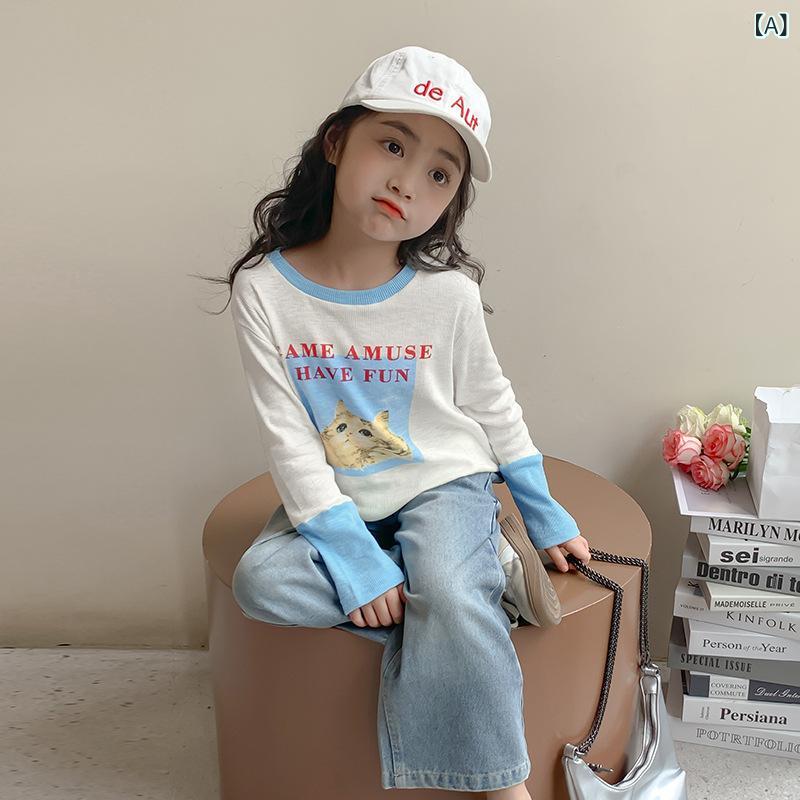 Tシャツ キッズ 女の子 長袖 吸湿速乾 綿 コットン 柔らかい 春秋 オシャレ かわい...