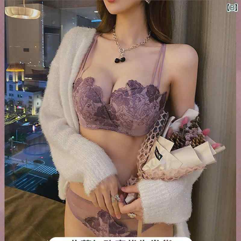 ブラジャー レディース 小胸向け 谷間メイク ノンワイヤー 補正下着 リフトアップ 美背 脇高 通気性 快適 セクシー ストラップ取外し可能 3段ホック 春夏 ハーフカップ secure-depo-11228487 セキュアデポ サンプル画像3