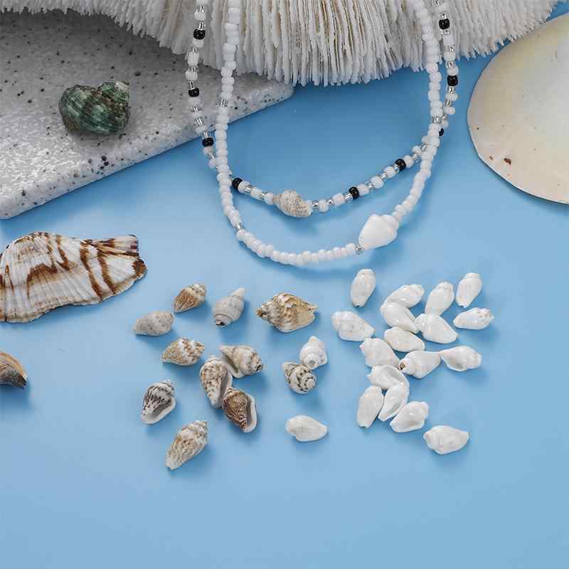 ・素材: 貝殻・カラー展開: 白米螺（約50個）、小花螺（約50個）