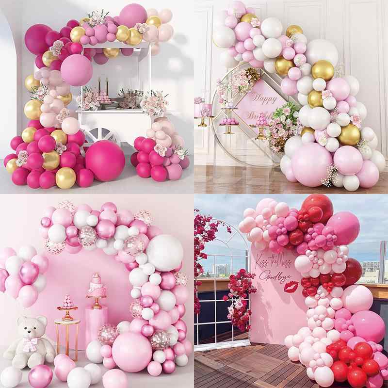 バルーン ピンク 白 ラテックス セット 誕生日パーティー 結婚式 開店祝い イベント 記念日 デコレーション パーティーグッズ