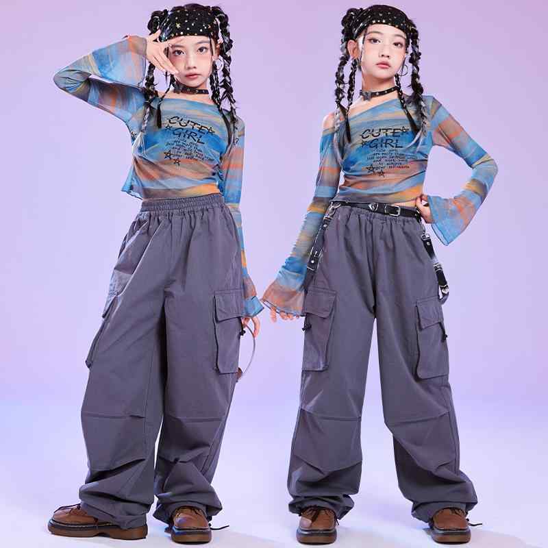 ダンス衣装 キッズ ガールズ ジャズ ヒップホップ ストリート系 ドラム 発表会 ス...