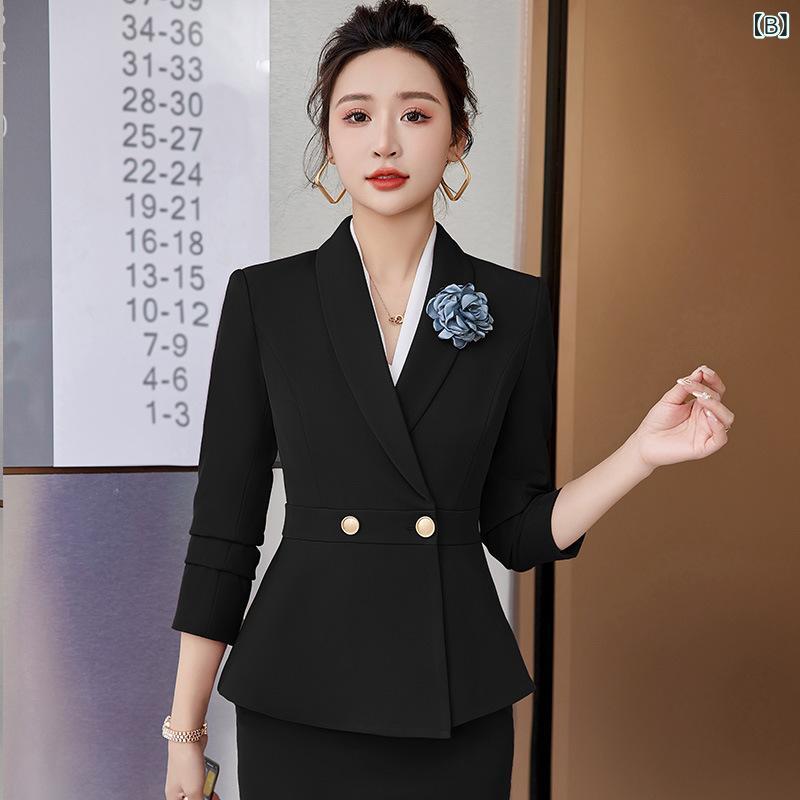 エステ制服 レディース 女性用 美容師 顧問 医療美容 スーツ セットアップ 韓国風 高級感 長袖 ポリエステル オフィス 通勤 秋冬 secure-depo-11278904 セキュアデポ サンプル画像3