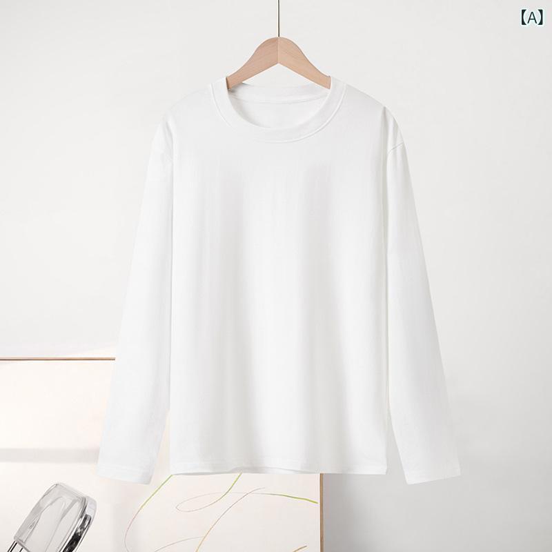 ・カテゴリ: Tシャツ・スタイル: 日系カジュアル・主な素材: 綿95%以上・ネックライン: クルーネック・袖丈: 長袖・袖型: 標準・柄: 無地・カラー展開: 白、黒、グレー、クリームブルー、コーラルピンク、ライラックグレー、グレー、新海鸥グレー、ロックグレー、メープルレッド、ミッドナイトブルー、アボカドグリーン、ピーチフラワーピンク、パールホワイト、フロストグレー・サイズ展開: S、M、L、XL、2XL、3XL、4XL・シルエット: ルーズ・着丈: 中長款(65cm超～80cm以内)・加工: ノンアイロン