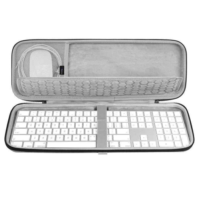 Geekria 収納ケース 互換品 アップル Apple Magic キーボード テンキー付き+ アップル Apple Magicマウス ワイヤレスポータブル ハードシェルトラベルキャリングバッグ多くの無線 キーボード+マウスに適合します。超硬シェルは、落下、衝撃、または押しつぶしからキーボードを保護します。メッシュポケットはジッパー付き、ケーブル、コード、充電器、小型マウス、その他のアクセサリを便利に収納できます。キーボードの最大寸法（ケース内寸）：42 x 11.8 x 2cmアップル Apple Magic Keyboard テンキーパッド + アップル Apple Magic Mouse ケースと互換性があります。