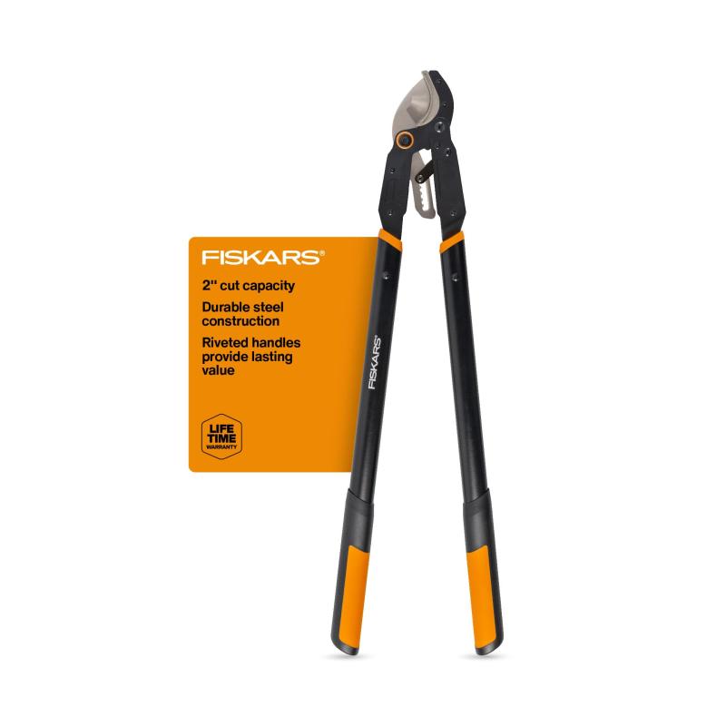 Fiskars Loppers for Tree Trimming, Heavy-Duty, Sharp Bypass Steel Blade Tree Branch Cutter up to 2-Inch Diameter Cut Capacity,