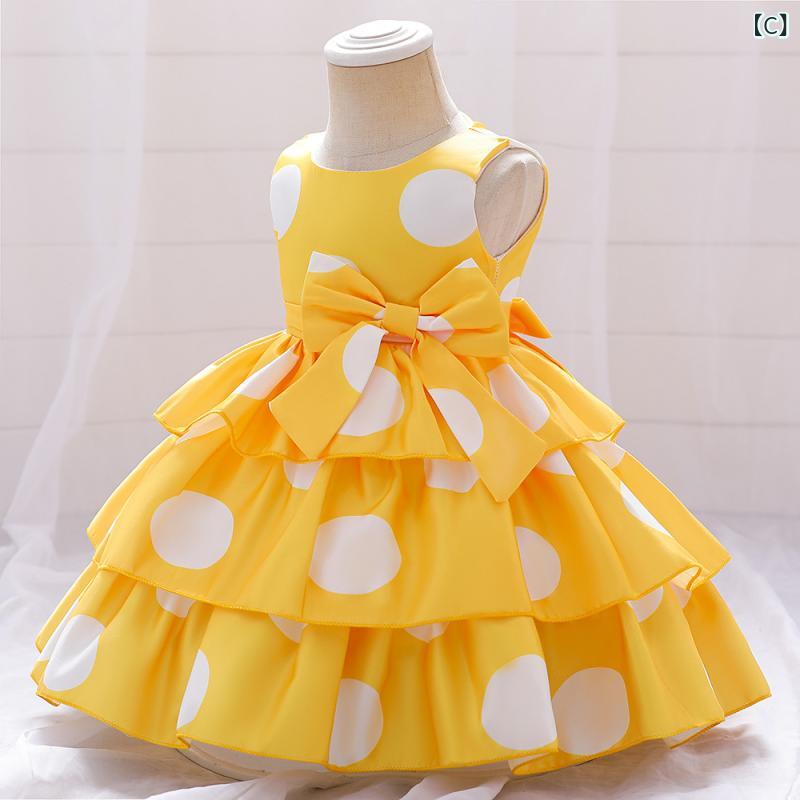 ワンピース キッズ 女の子 半袖 プリンセス チュール ドット柄 リボン 発表会 結婚...
