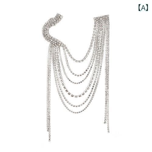 ・カテゴリ: 胸花・スタイル: 欧米・性別: 女性・形状: ウェーブ・加工: ラインストーン・水晶種類: 白水晶・素材: 銅爪水晶・カラー展開: ホワイト、イエロー